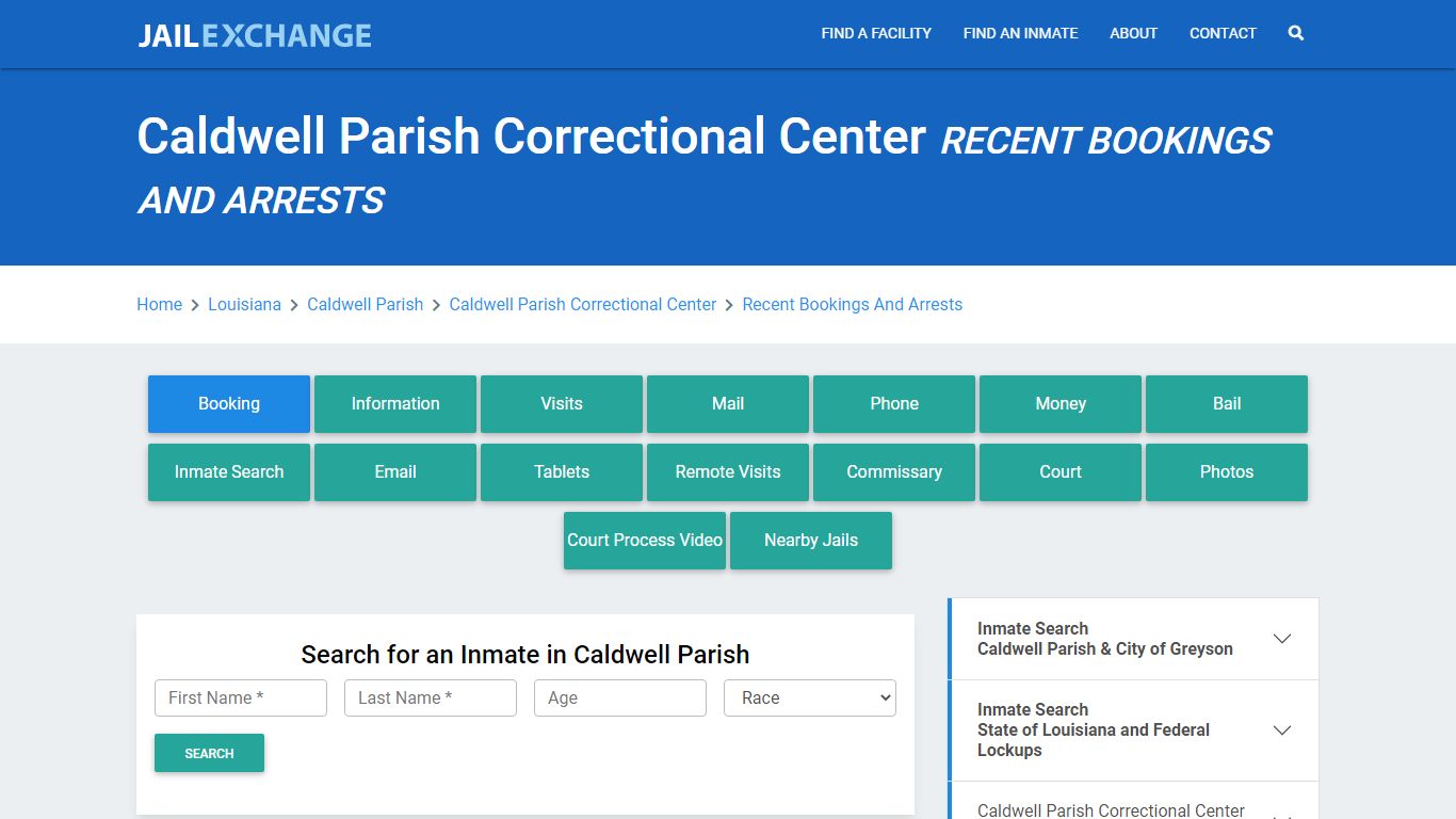 Caldwell Parish Correctional Center Recent Bookings And Arrests