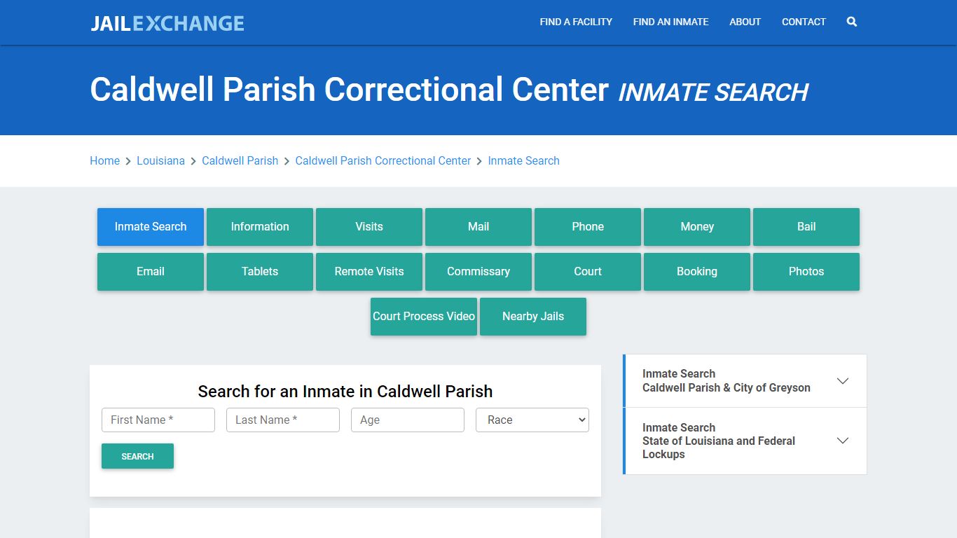 Caldwell Parish Correctional Center Inmate Search - Jail Exchange